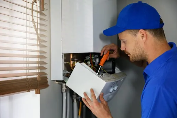 House gas heating boiler maintenance and repair service.
